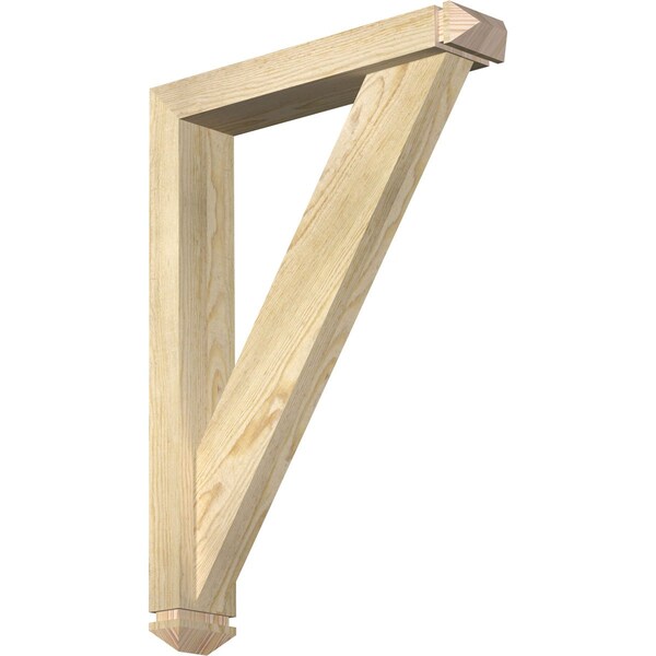 Ekena Millwork Traditional Arts and Crafts Rough Sawn Bracket w/ Offset Brace, Douglas Fir, 4"W x 20"D x 28"H BKT0402X20X28TRA03RDF - main
